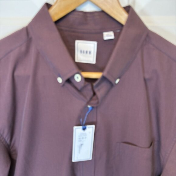 ROWM Men's Long Sleeve Shirt Cotton Small Plaid Purple/Blue - Sz L NWT - Picture 3 of 14